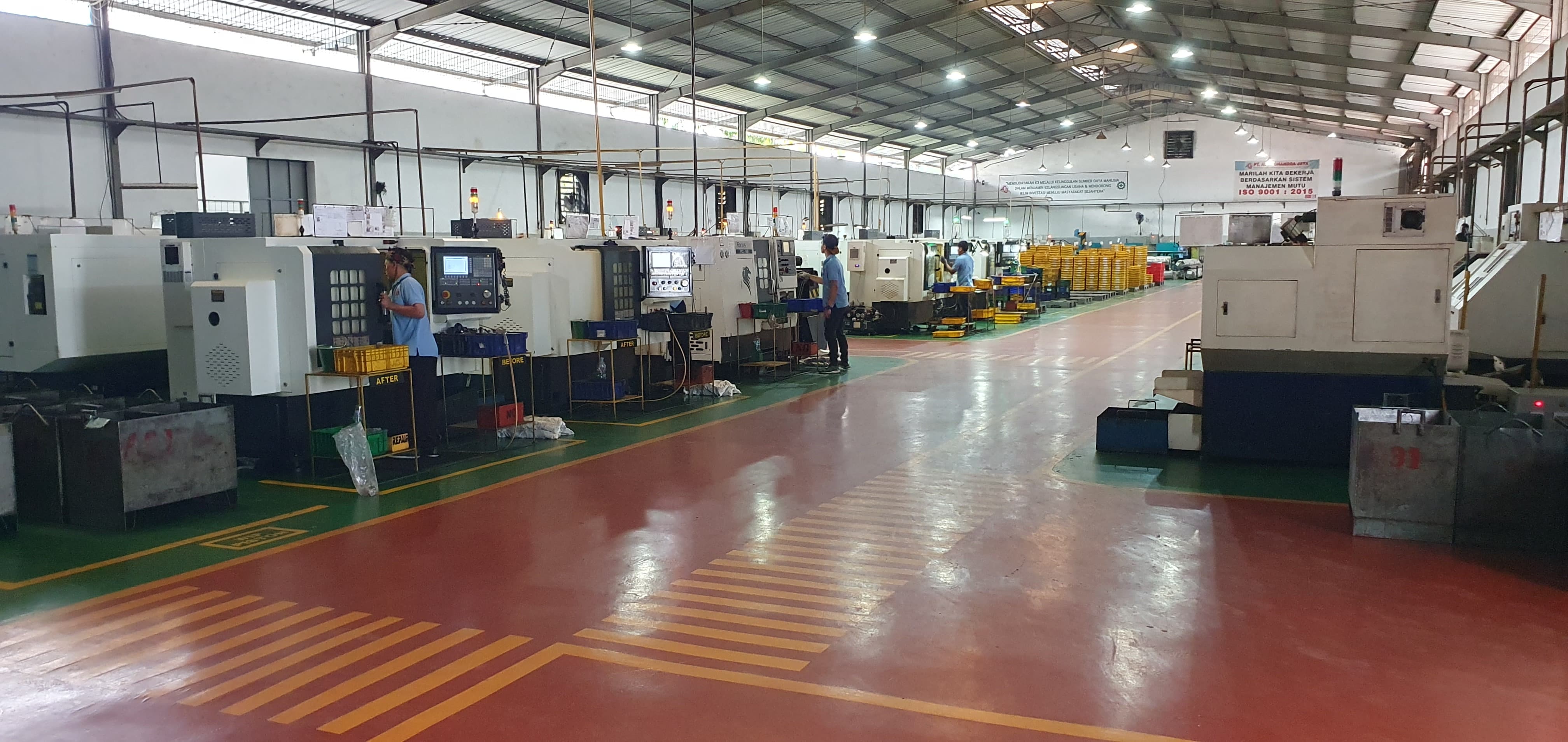 DPC (Direct Power Control) and CNC (Computer Numerical Control) machine area (area mesin DPC dan CNC)